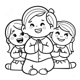 Joyful Children Praying Coloring Page 73793-59120