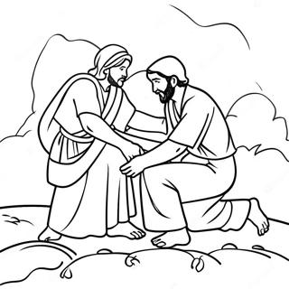 Good Samaritan Helping A Stranger Coloring Page 73842-59154