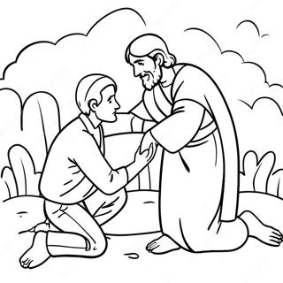 Good Samaritan Helping A Stranger Coloring Page 73842-59155