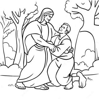 Good Samaritan Helping A Stranger Coloring Page 73842-59156