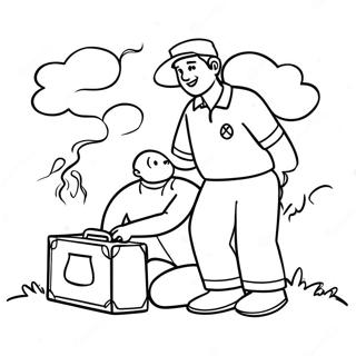 Caring Good Samaritan With A First Aid Kit Coloring Page 73843-59161