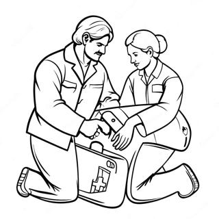 Caring Good Samaritan With A First Aid Kit Coloring Page 73843-59163