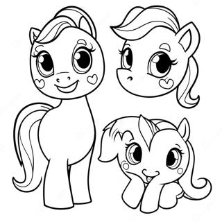 Cute Pony Friends Coloring Page 73853-59165