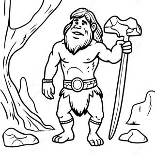 Caveman Coloring Pages