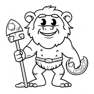 Funny Caveman With Club Coloring Page 73863-59181