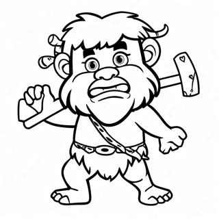 Funny Caveman With Club Coloring Page 73863-59184