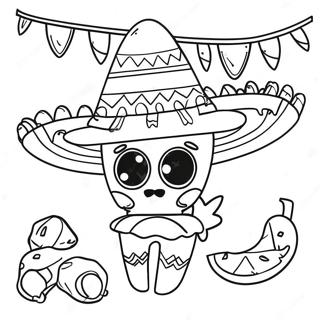 Colorful Cinco De Mayo Pinata Coloring Page 73913-59218