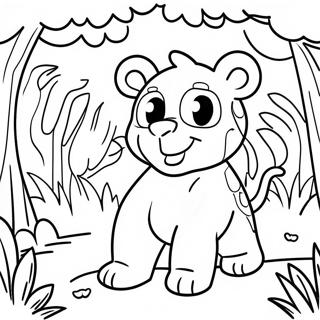 Colorful Big Fun Jungle Scene Coloring Page 73933-59237