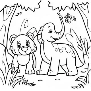 Colorful Big Fun Jungle Scene Coloring Page 73933-59238