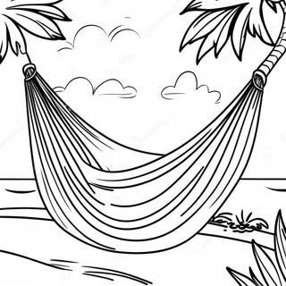 Hammock In A Tropical Paradise Coloring Page 73942-59234