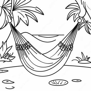 Hammock In A Tropical Paradise Coloring Page 73942-59235