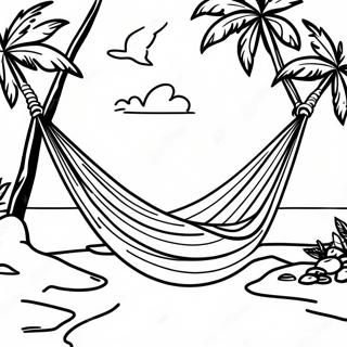 Hammock In A Tropical Paradise Coloring Page 73942-59236