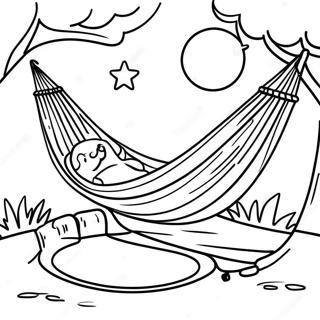 Cozy Hammock Under A Starry Night Coloring Page 73943-59245