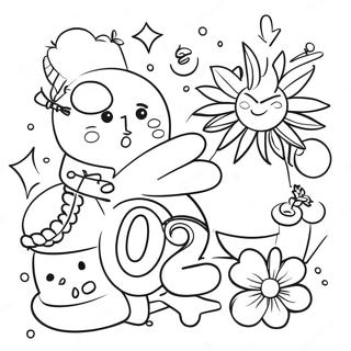 New Year 2024 Celebration Coloring Page 7396-6102