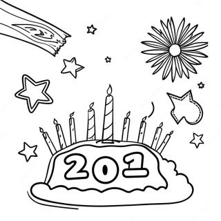 New Year 2024 Celebration Coloring Page 7396-6104