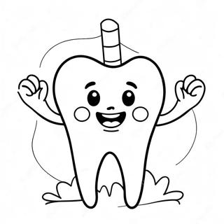 Happy Tooth Character Coloring Page 73973-59266