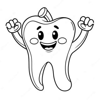 Happy Tooth Character Coloring Page 73973-59267