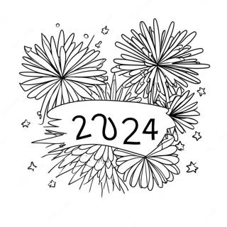 Festive New Year 2024 Fireworks Coloring Page 7397-6107