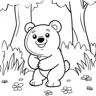 Teddiursa Playing In The Forest Coloring Page 73993-59281