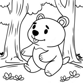 Teddiursa Playing In The Forest Coloring Page 73993-59282