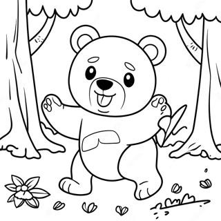 Teddiursa Playing In The Forest Coloring Page 73993-59283