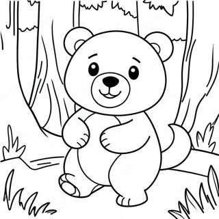 Teddiursa Playing In The Forest Coloring Page 73993-59284