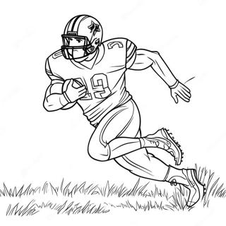 Ezekiel Elliott Running With Football Coloring Page 74013-59297