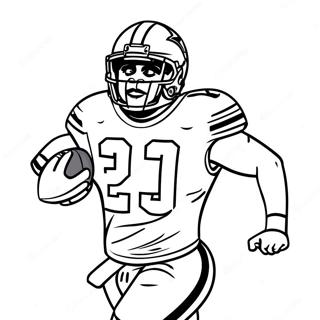 Ezekiel Elliott Running With Football Coloring Page 74013-59298