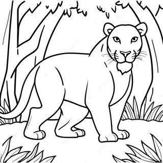 Majestic Bagheera In The Jungle Coloring Page 74053-59329