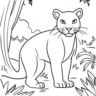 Majestic Bagheera In The Jungle Coloring Page 74053-59330