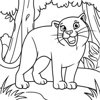 Majestic Bagheera In The Jungle Coloring Page 74053-59331