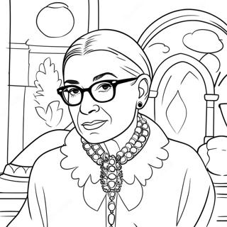 Ruth Bader Ginsburg With Glasses Coloring Page 74063-59341