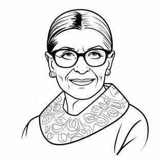 Ruth Bader Ginsburg With Glasses Coloring Page 74063-59342