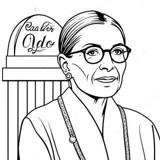 Ruth Bader Ginsburg With Glasses Coloring Page 74063-59343