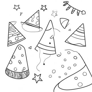 Colorful Party Hats Coloring Page 7407-6116