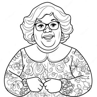 Funny Madea In A Dress Coloring Page 74083-59354