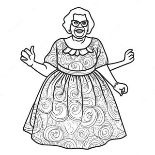 Funny Madea In A Dress Coloring Page 74083-59355