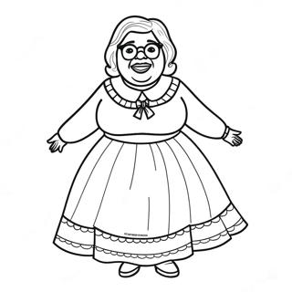 Funny Madea In A Dress Coloring Page 74083-59356