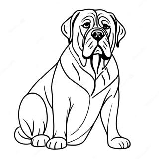 Gentle English Mastiff Sitting Coloring Page 74103-59369