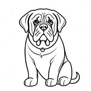 Gentle English Mastiff Sitting Coloring Page 74103-59370