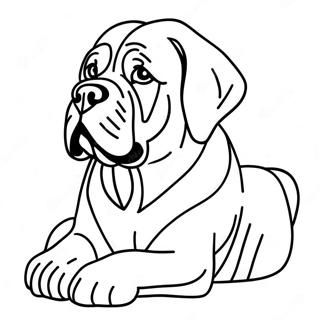 Gentle English Mastiff Sitting Coloring Page 74103-59371