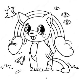 Pink Rainbow Friends Coloring Page 74132-59386