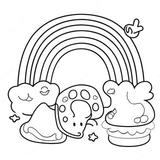 Pink Rainbow Friends Coloring Page 74132-59387