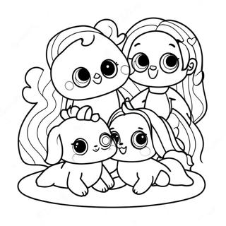 Pink Rainbow Friends Coloring Page 74132-59388