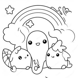 Cute Pink Rainbow Friends Coloring Page 74133-59397