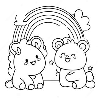 Cute Pink Rainbow Friends Coloring Page 74133-59398