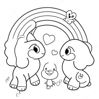 Cute Pink Rainbow Friends Coloring Page 74133-59399