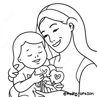 Heartwarming Christian Mothers Day Coloring Page 74143-59401