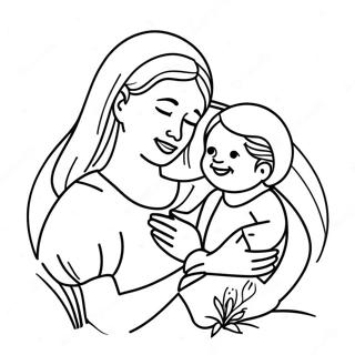 Heartwarming Christian Mothers Day Coloring Page 74143-59403