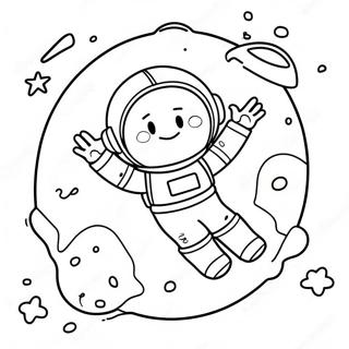 Cute Astronaut Floating In Zero Gravity Coloring Page 74153-59410